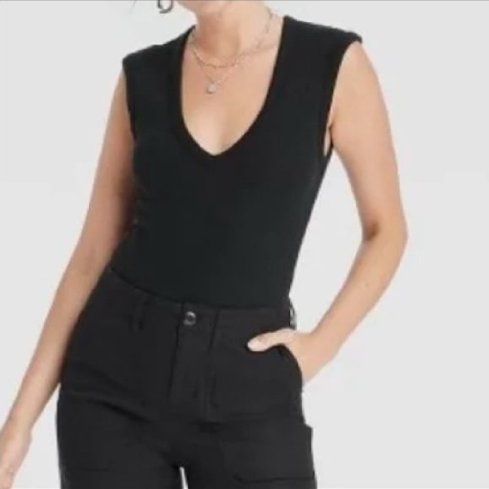 NWT Universal Thread Black Bodysuit L